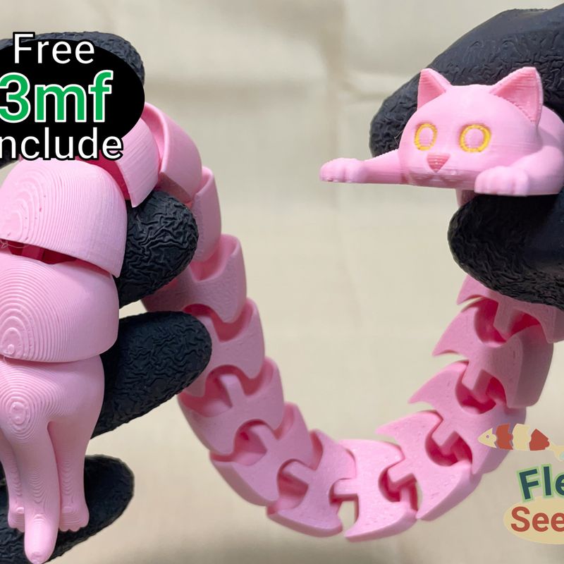 3D модель Великий flexi-котик — 3D друк Львів