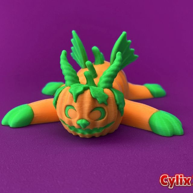 3D модель Гарбузовий flexi-дракон — 3D друк Львів