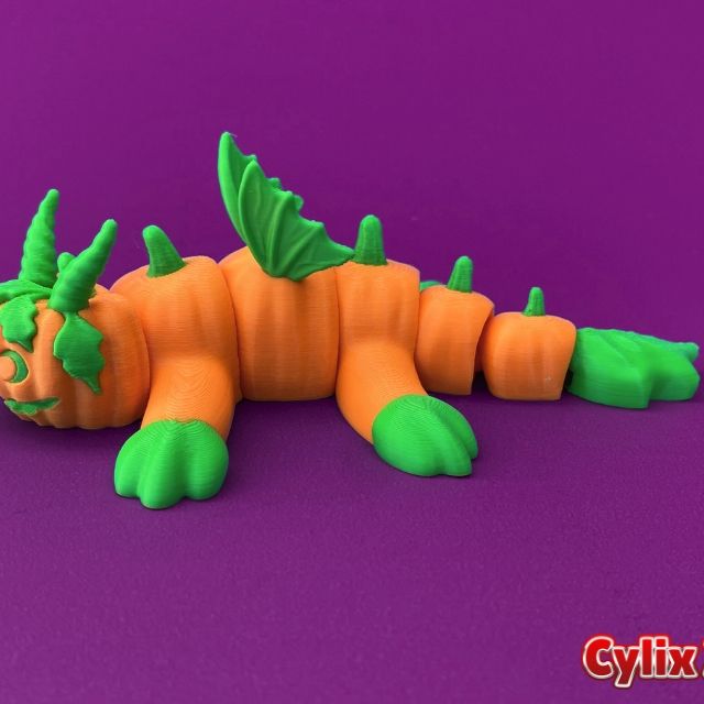 3D модель Гарбузовий flexi-дракон — 3D друк Львів