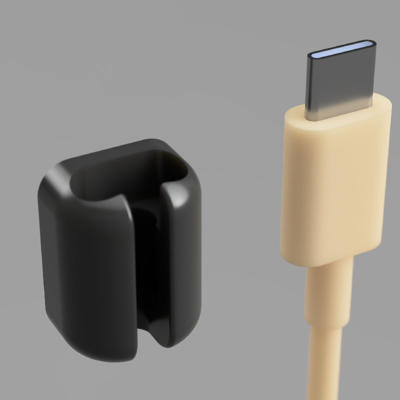 3D модель Тримач USB-C кабелю — 3D друк Львів